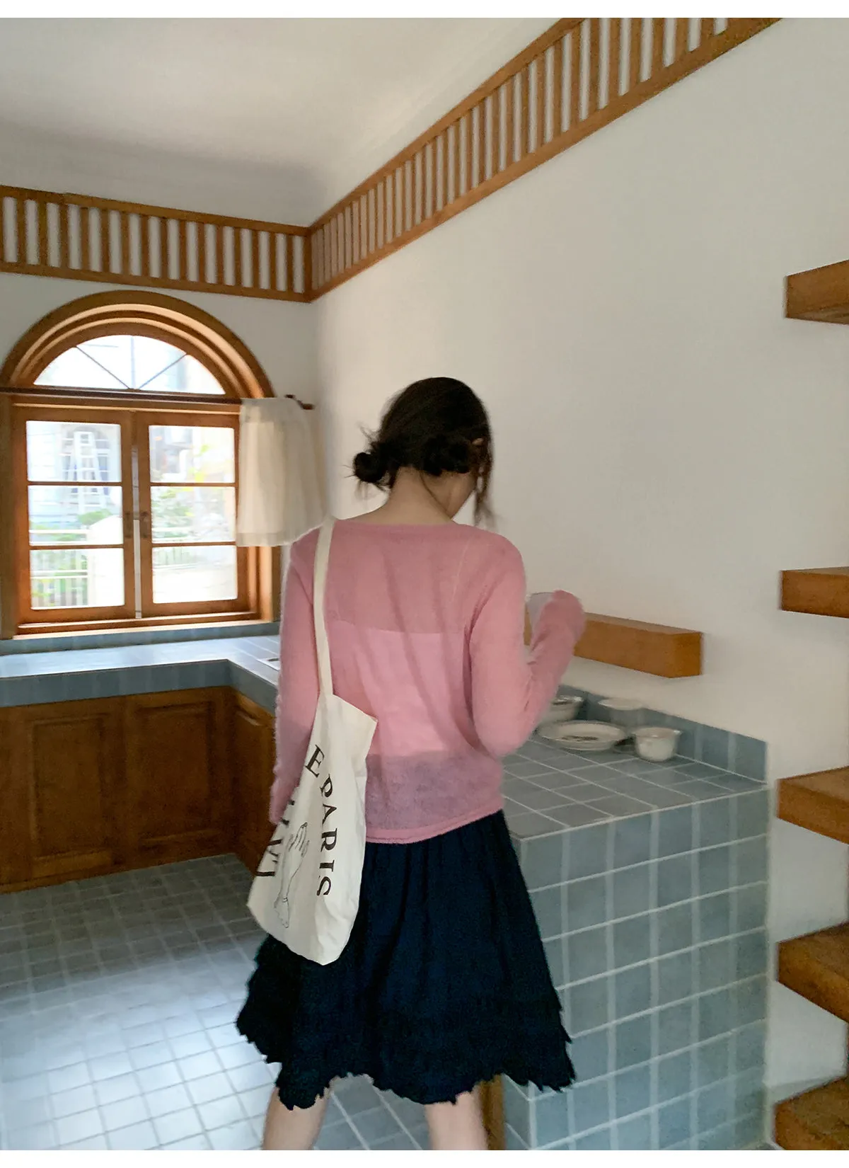 Wooden ear pleat skirt