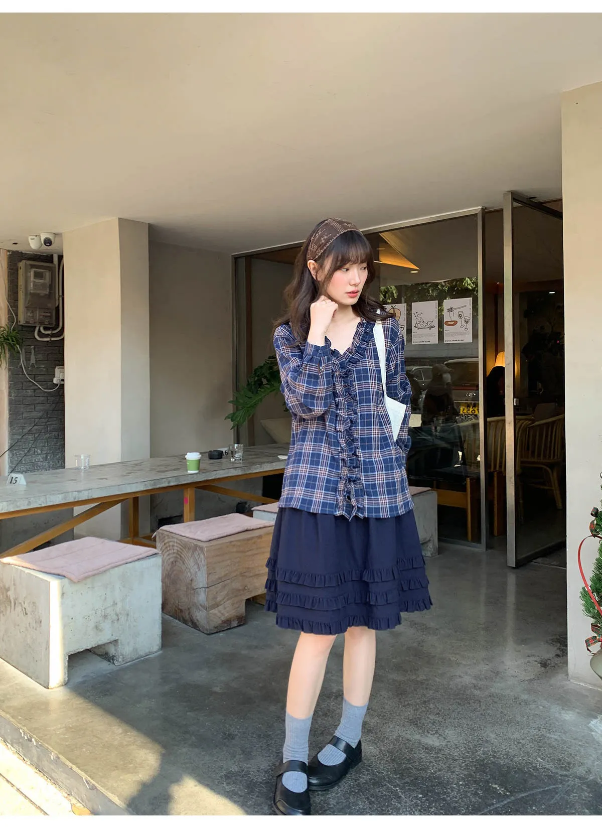 Wooden ear pleat skirt