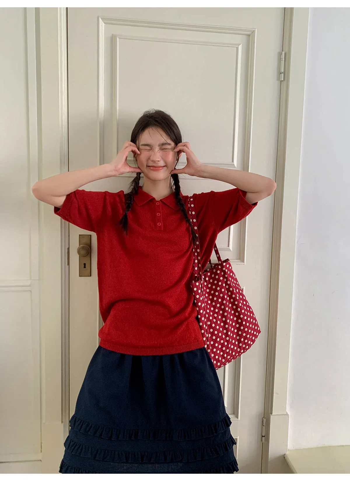 Wooden ear pleat skirt