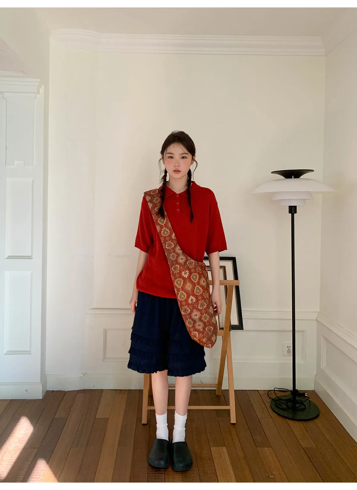 Wooden ear pleat skirt