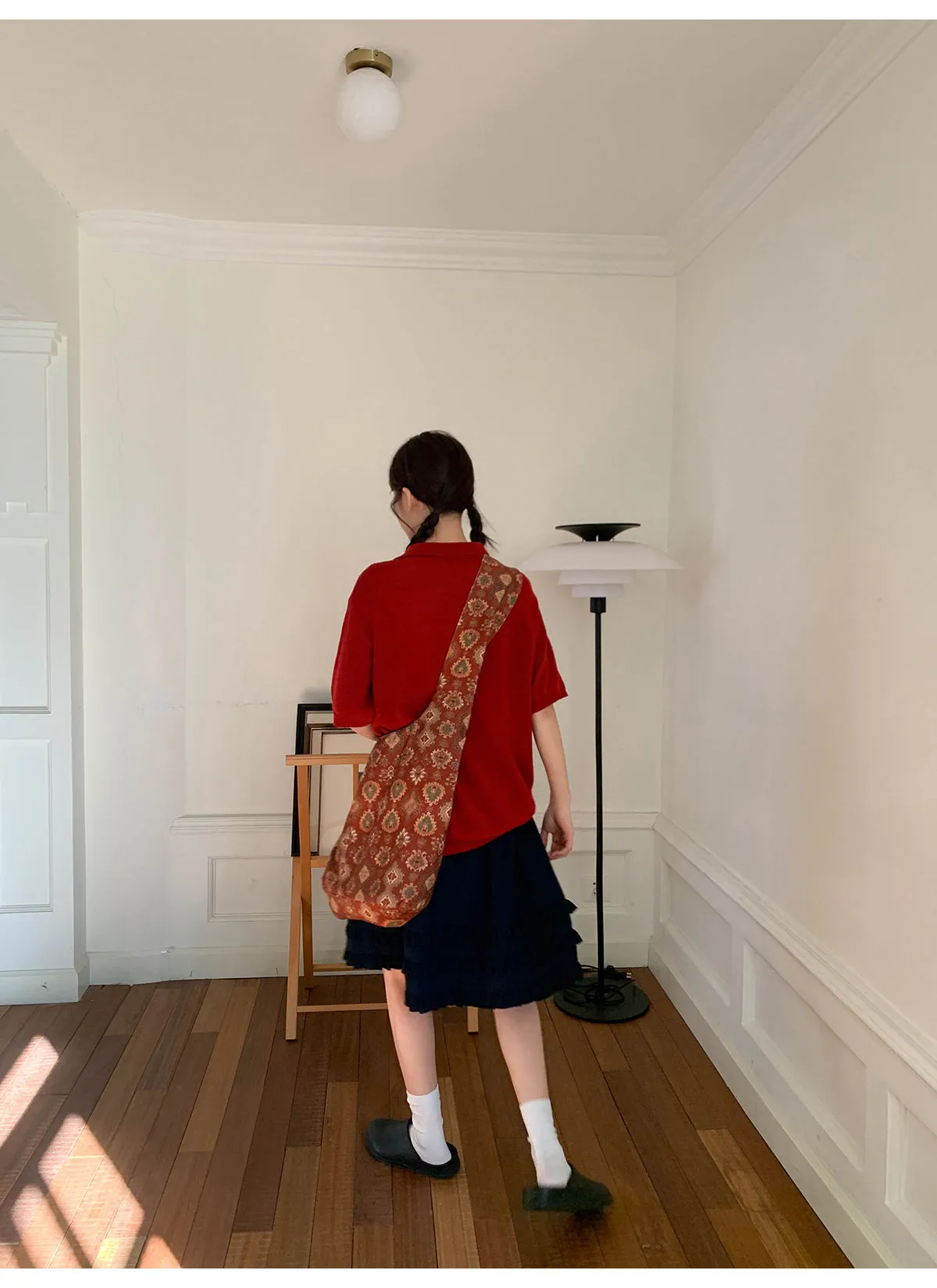 Wooden ear pleat skirt