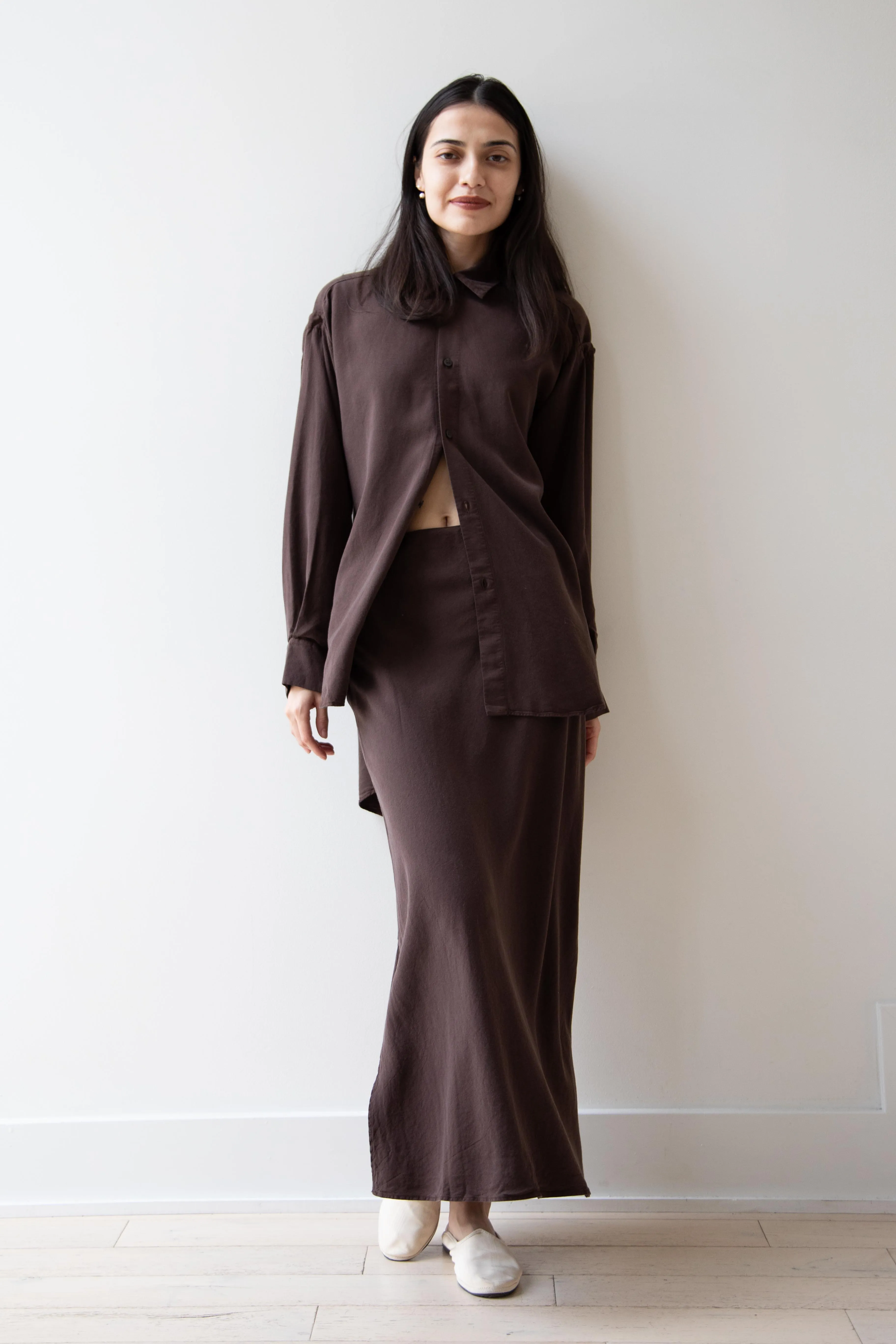 Wright & Doyle | Bias Skirt in Cacao