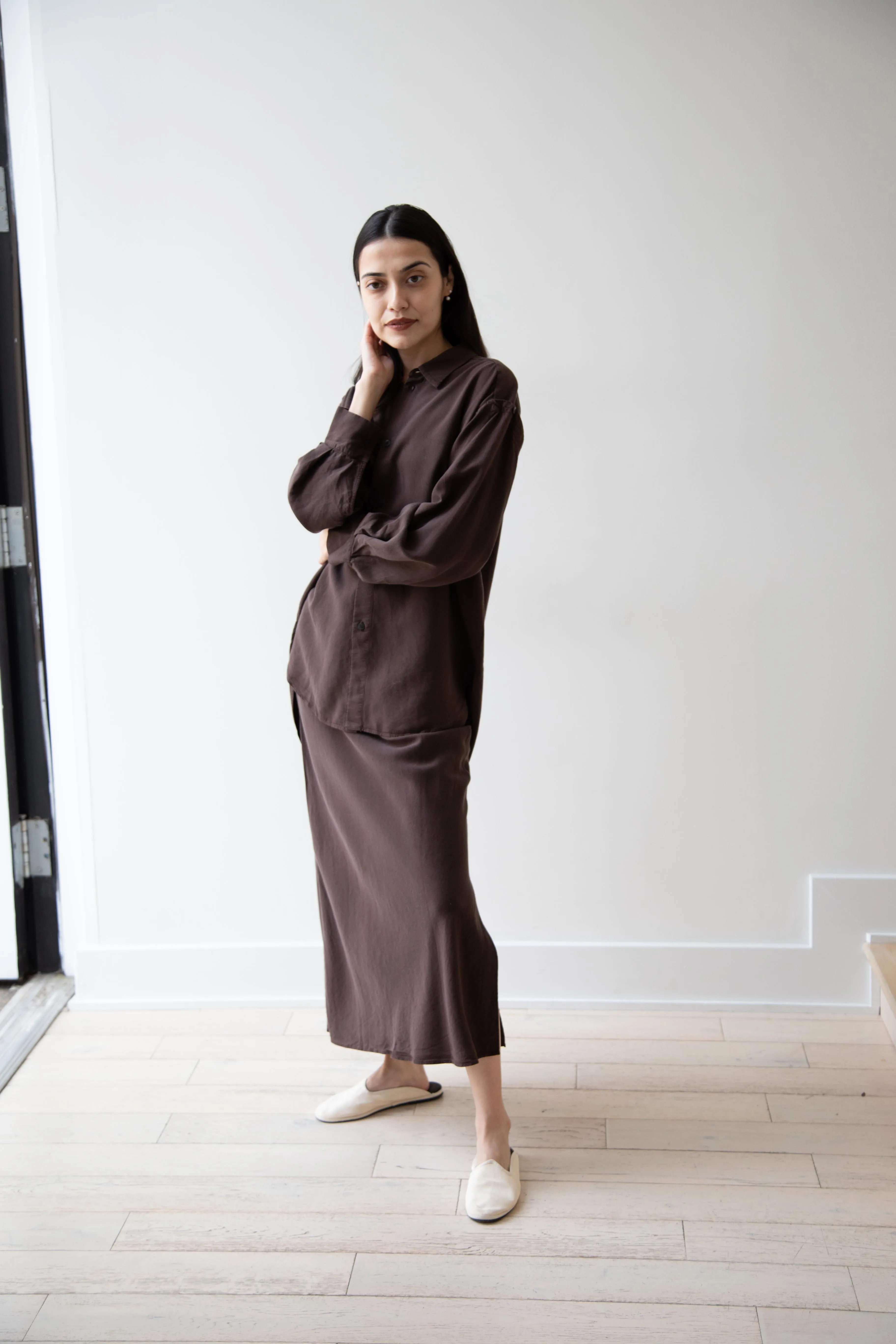 Wright & Doyle | Bias Skirt in Cacao