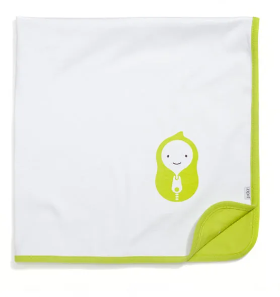 zip-up onesie - white & green