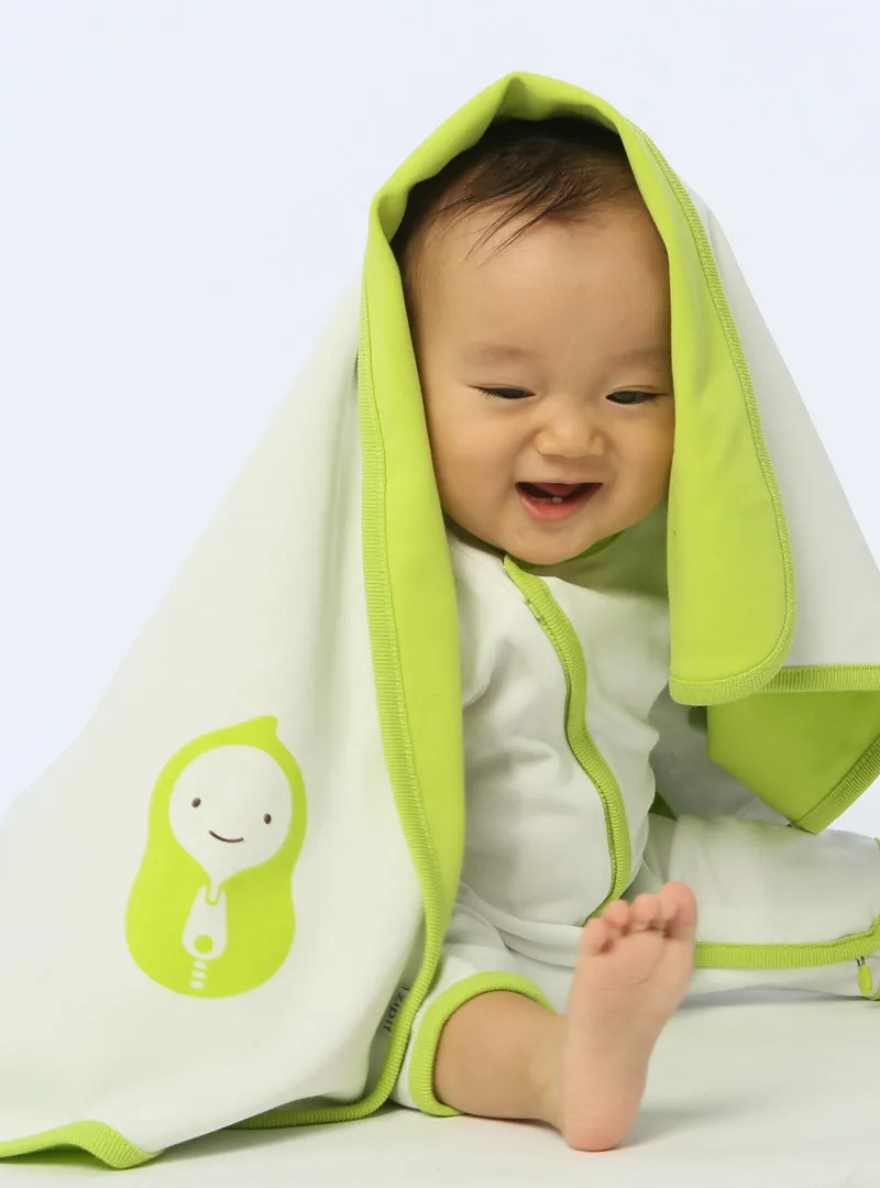 zip-up onesie - white & green