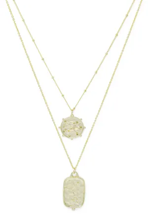 Zodiac Layered Necklace, Pisces